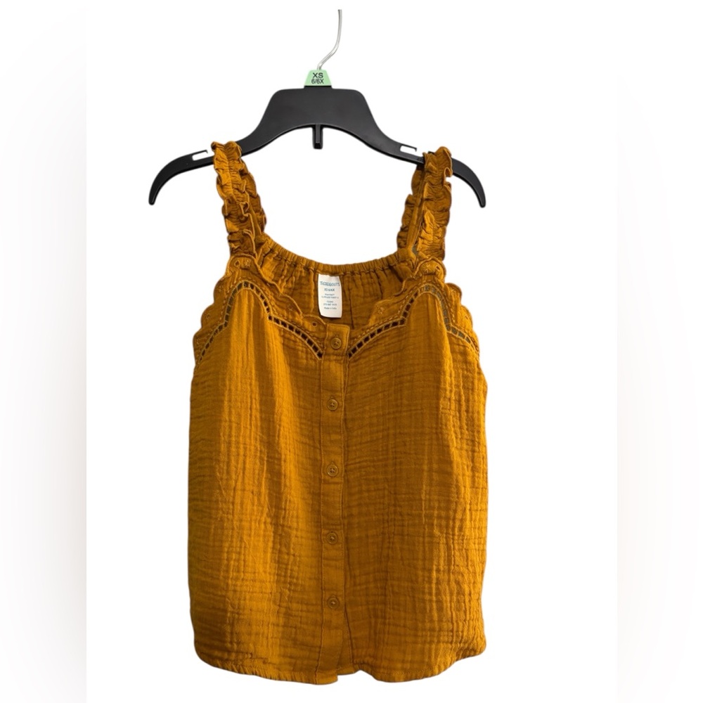 Charming Mustard Button-Down Kids Top